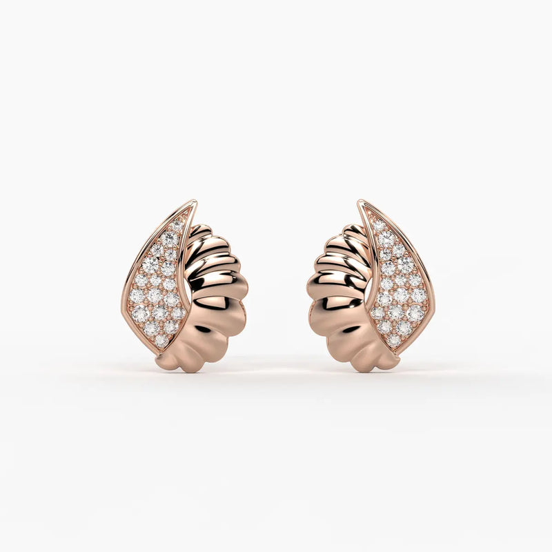Aurelle Glint Shell Stud Earrings