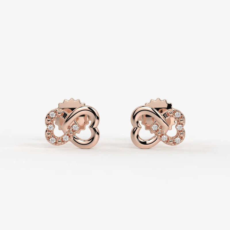 Heartover Bloom Round Diamond Stud Earrings