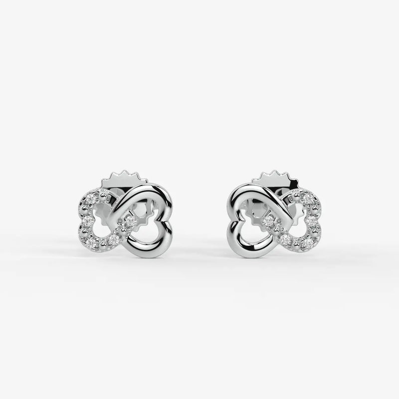 Heartover Bloom Round Diamond Stud Earrings