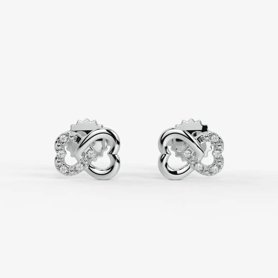 Heartover Bloom Round Diamond Stud Earrings