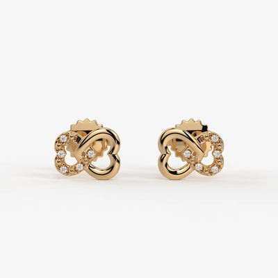 Heartover Bloom Round Diamond Stud Earrings