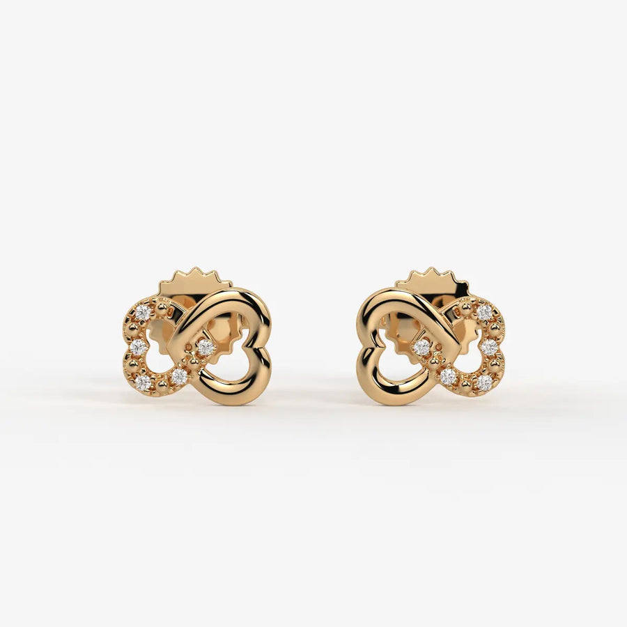 Heartover Bloom Round Diamond Stud Earrings