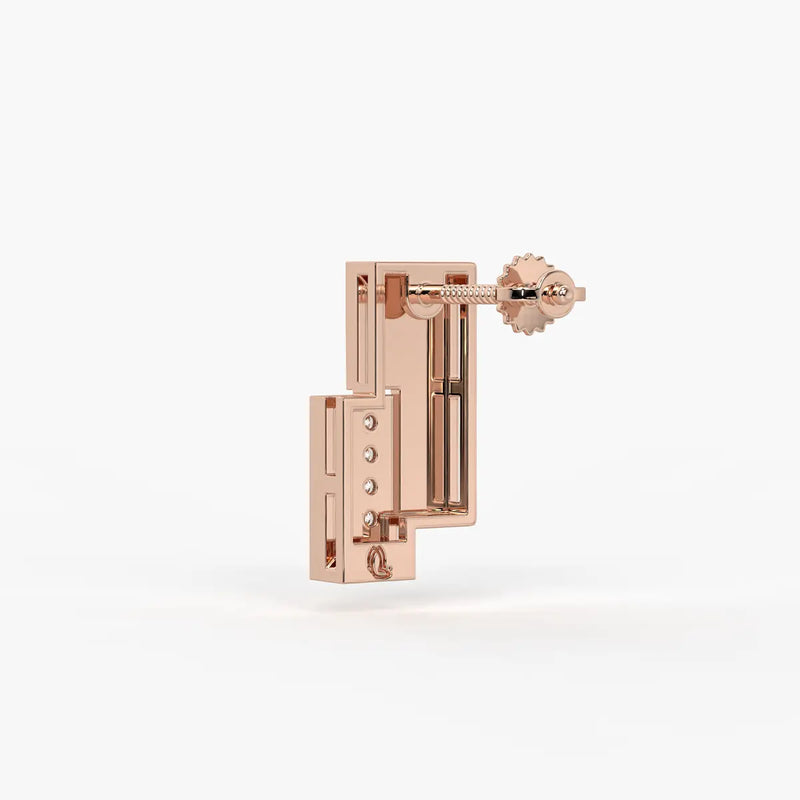 Radiant Rectangle Drop Stud Earrings