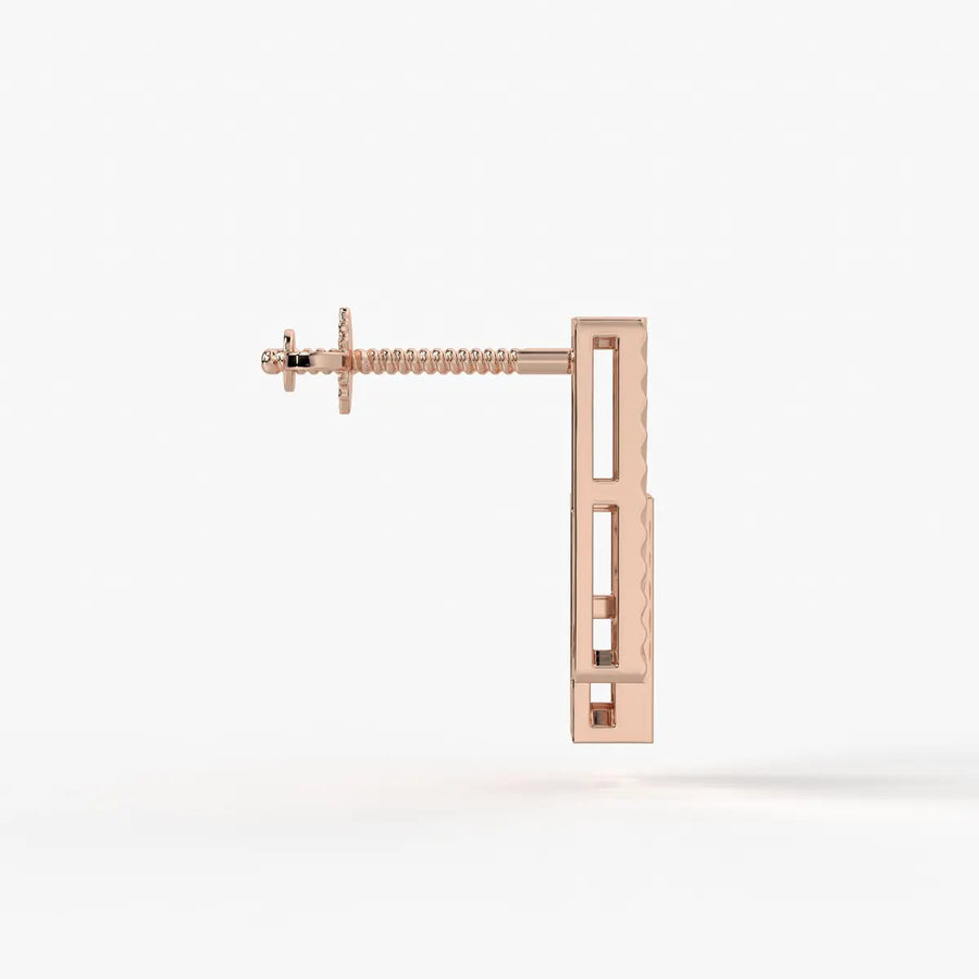 Radiant Rectangle Drop Stud Earrings