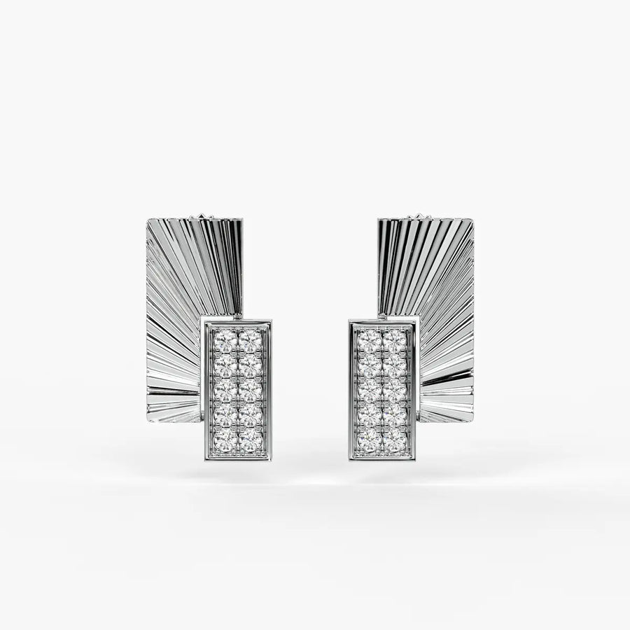 Radiant Rectangle Drop Stud Earrings