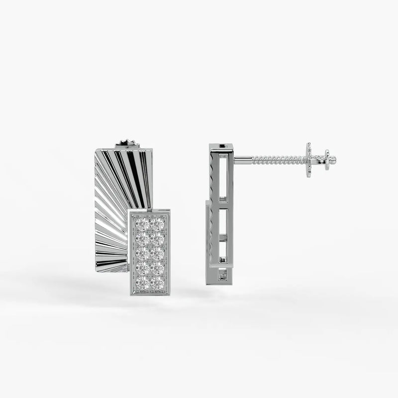 Radiant Rectangle Drop Stud Earrings