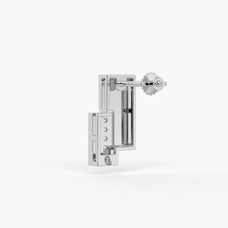 Radiant Rectangle Drop Stud Earrings