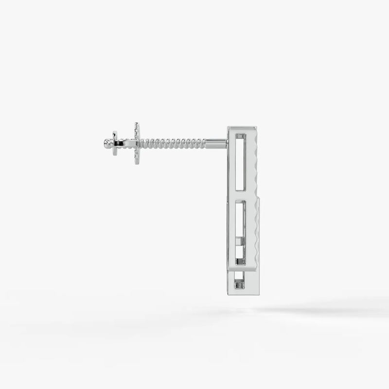 Radiant Rectangle Drop Stud Earrings