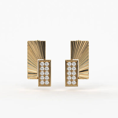 Radiant Rectangle Drop Stud Earrings