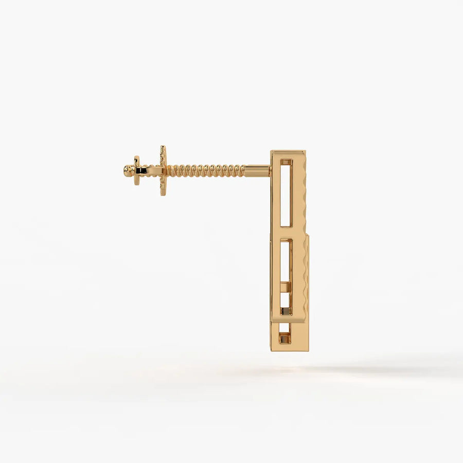 Radiant Rectangle Drop Stud Earrings