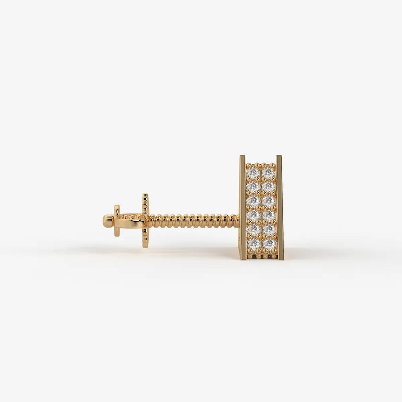 Double Delta Diamond Stud Earrings
