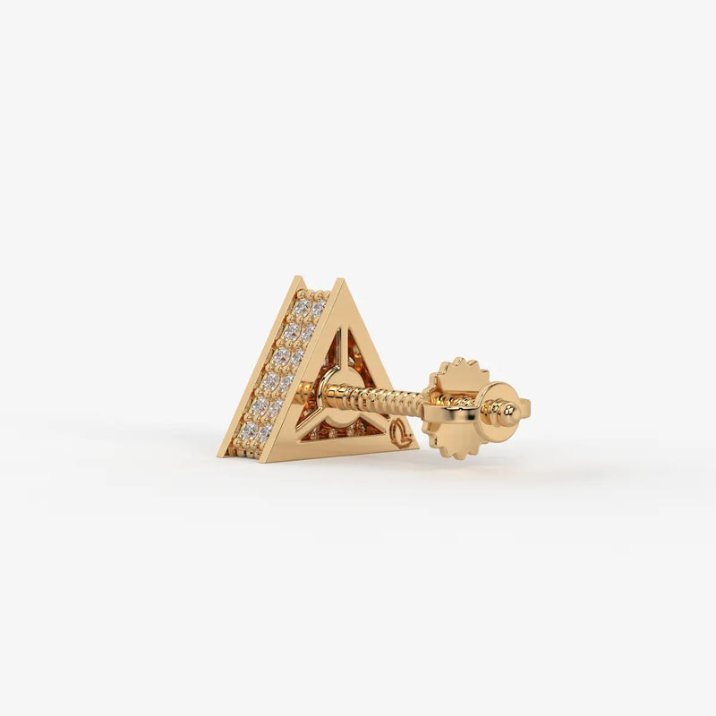Double Delta Diamond Stud Earrings