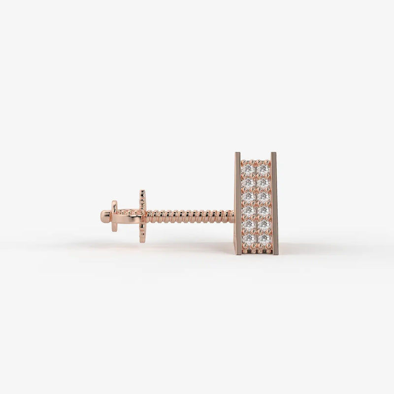 Double Delta Diamond Stud Earrings