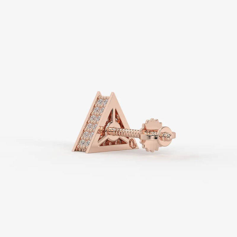 Double Delta Diamond Stud Earrings