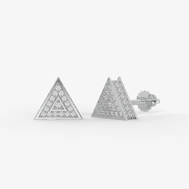 Double Delta Diamond Stud Earrings