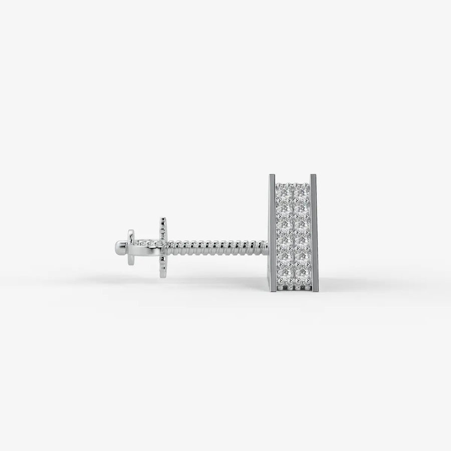 Double Delta Diamond Stud Earrings