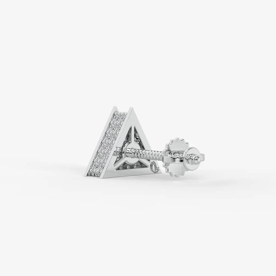 Double Delta Diamond Stud Earrings