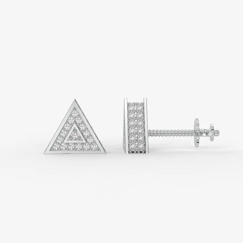 Double Delta Diamond Stud Earrings