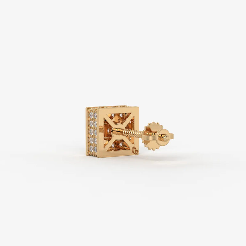 Crown Circuit Diamond Stud Earrings