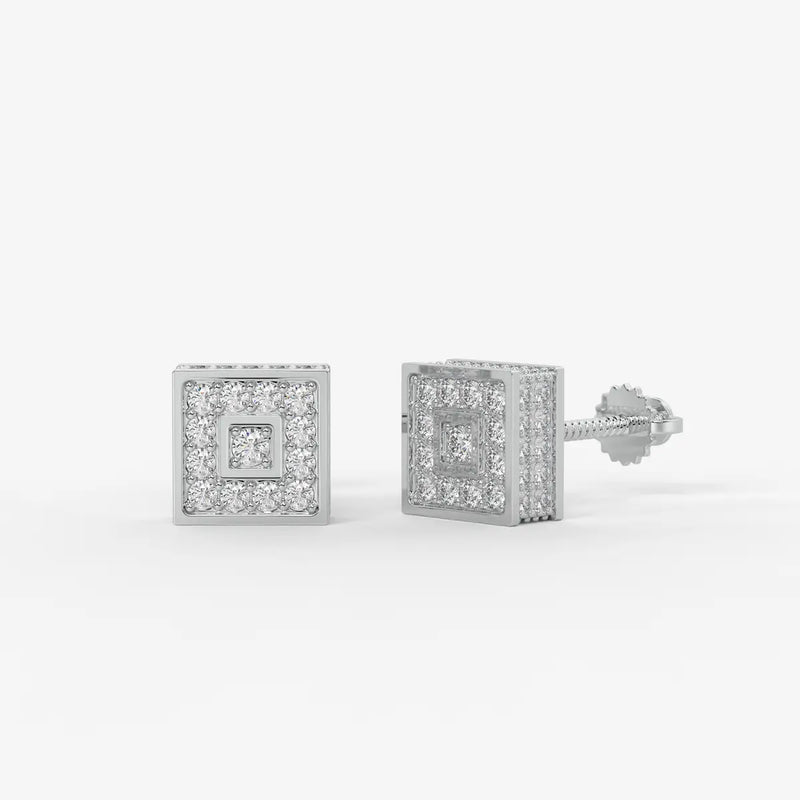 Crown Circuit Diamond Stud Earrings