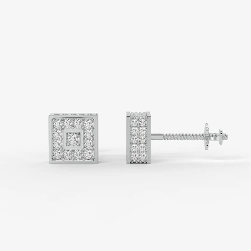 Crown Circuit Diamond Stud Earrings