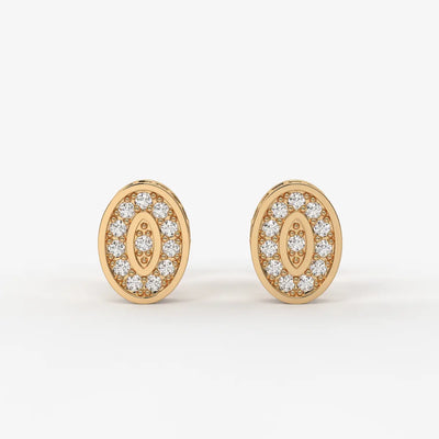 Imperio Oval Command Diamond Stud Earrings