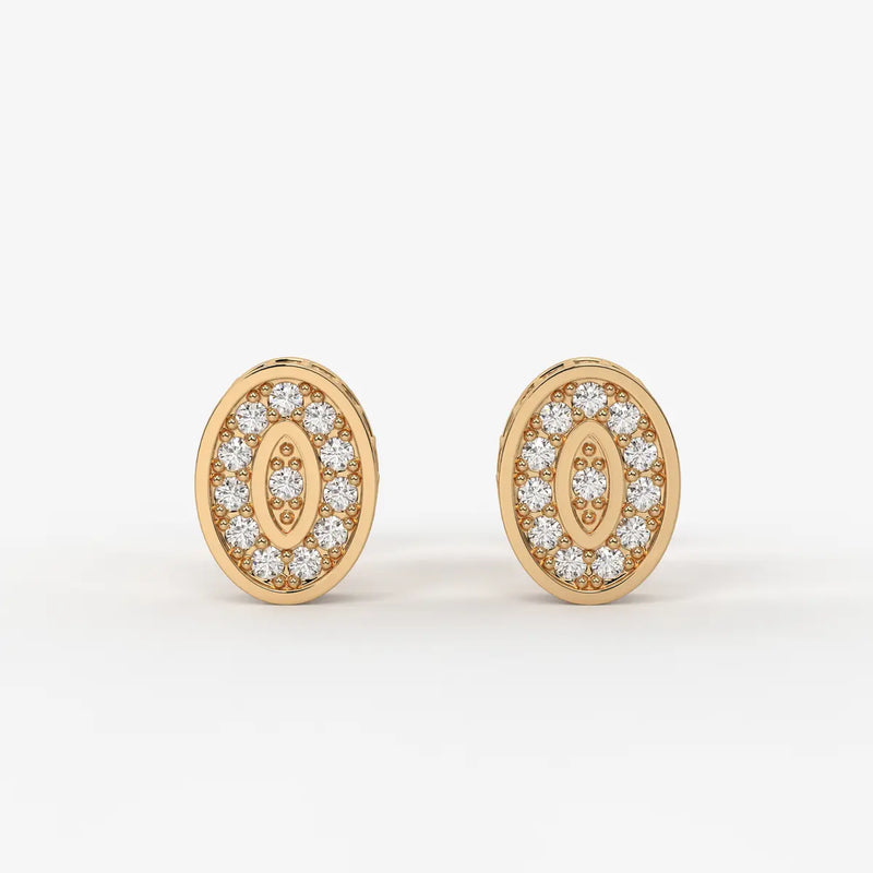 Imperio Oval Command Diamond Stud Earrings