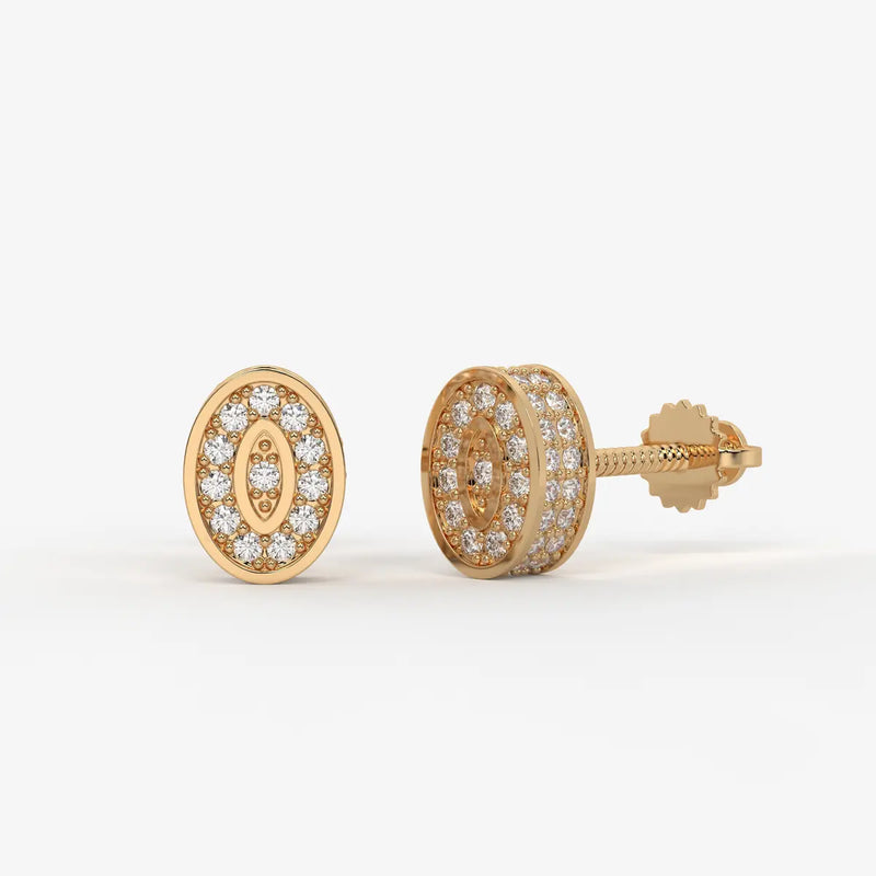 Imperio Oval Command Diamond Stud Earrings