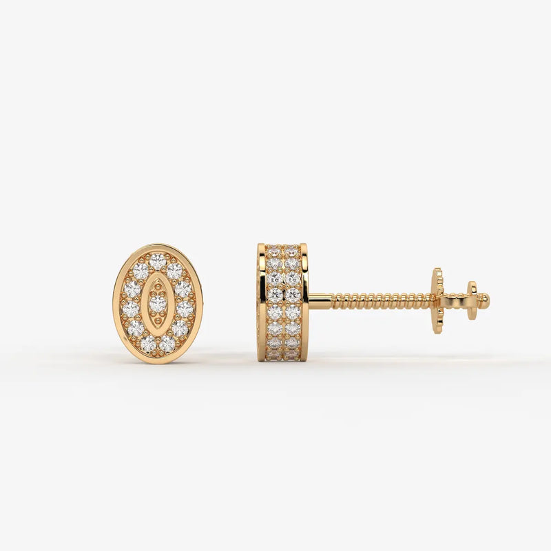Imperio Oval Command Diamond Stud Earrings