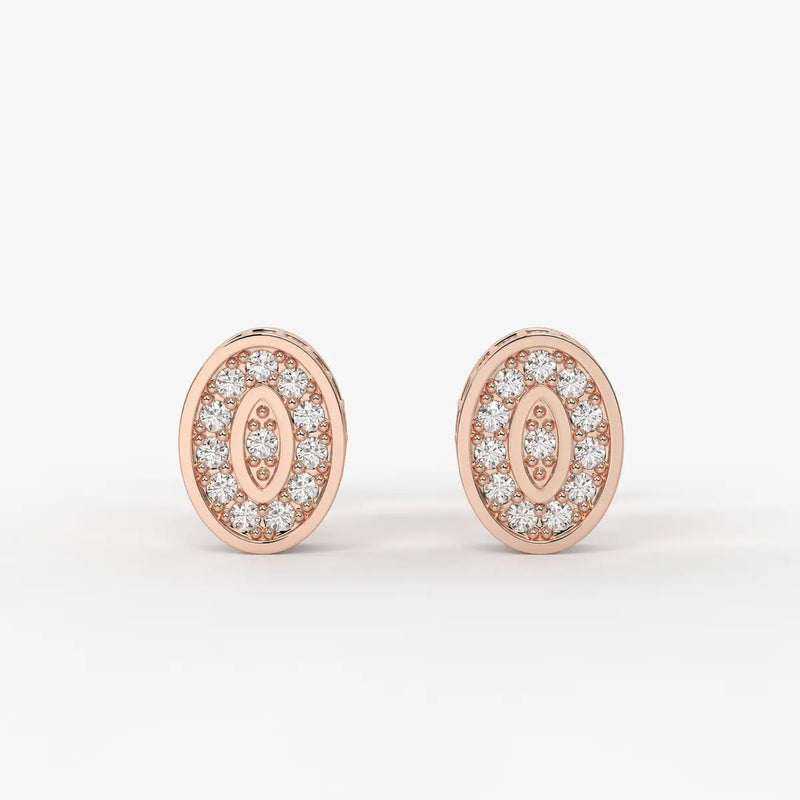 Imperio Oval Command Diamond Stud Earrings