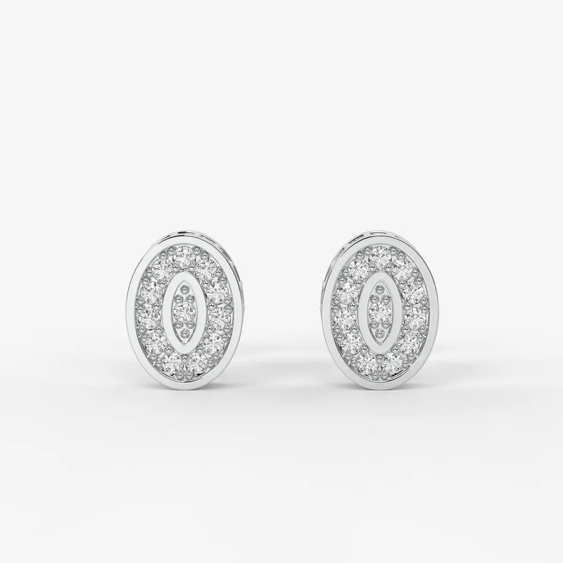 Imperio Oval Command Diamond Stud Earrings
