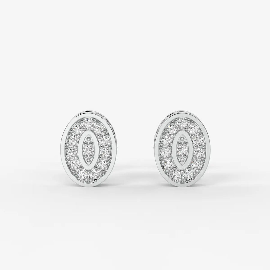 Imperio Oval Command Diamond Stud Earrings