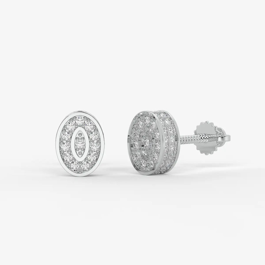 Imperio Oval Command Diamond Stud Earrings