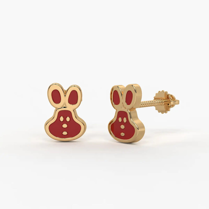 Playful Bunny Pop Stud Earrings
