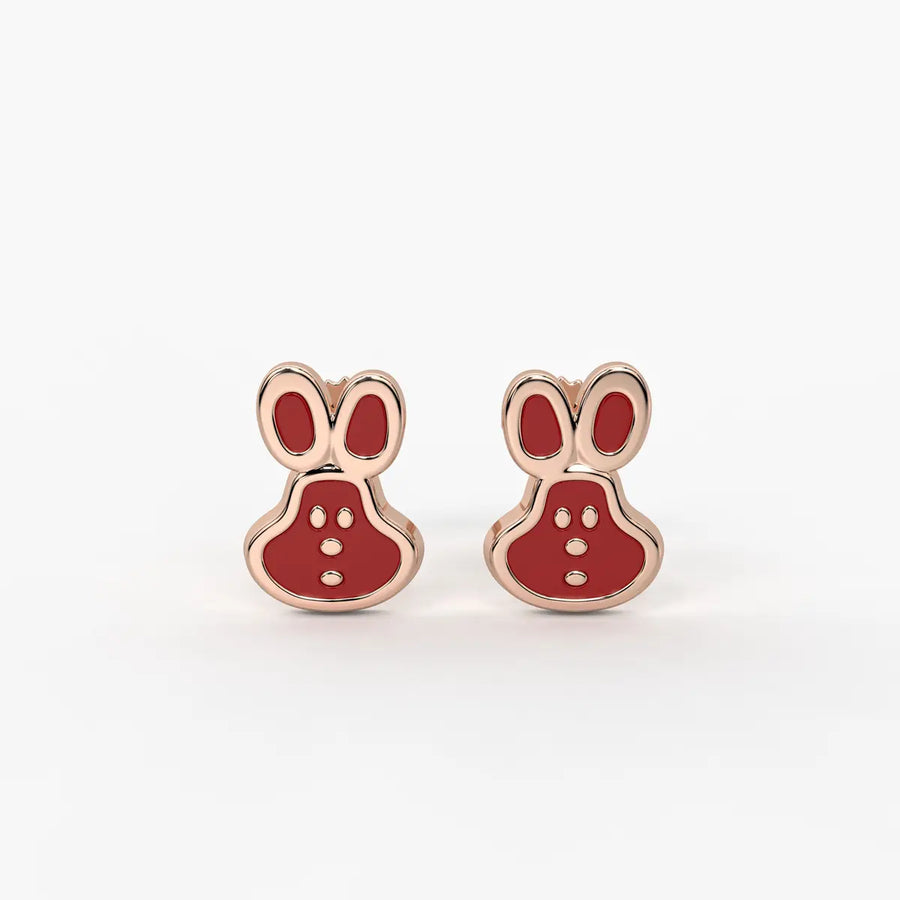 Playful Bunny Pop Stud Earrings