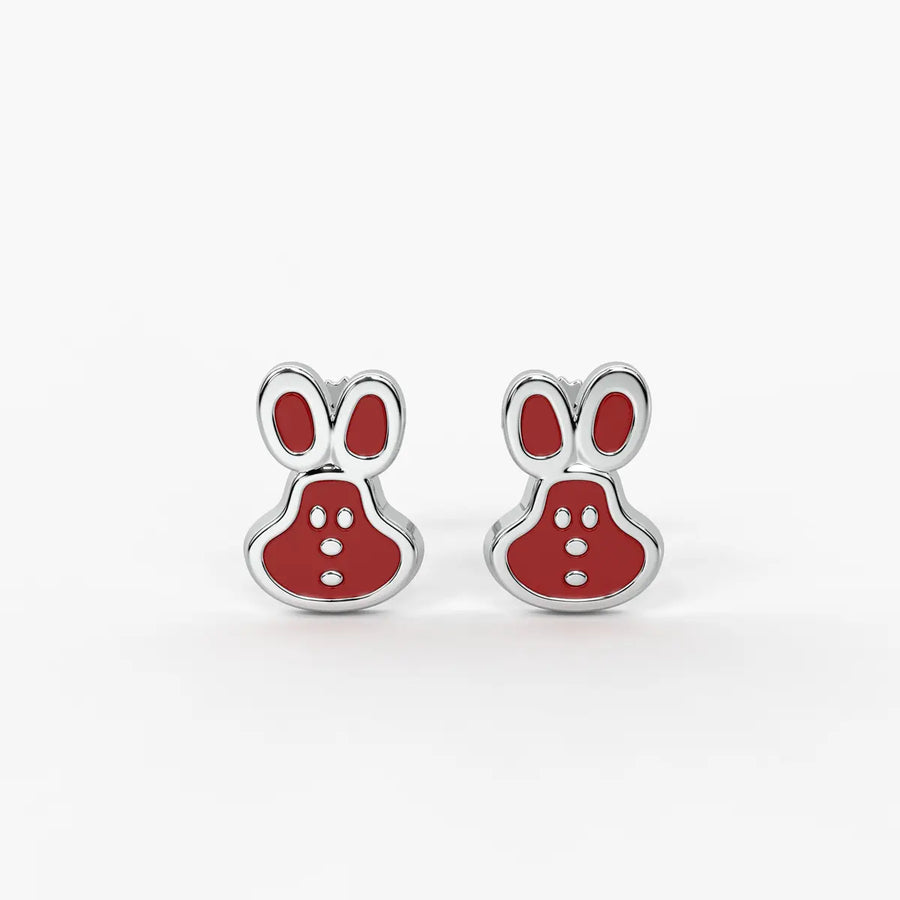 Playful Bunny Pop Stud Earrings