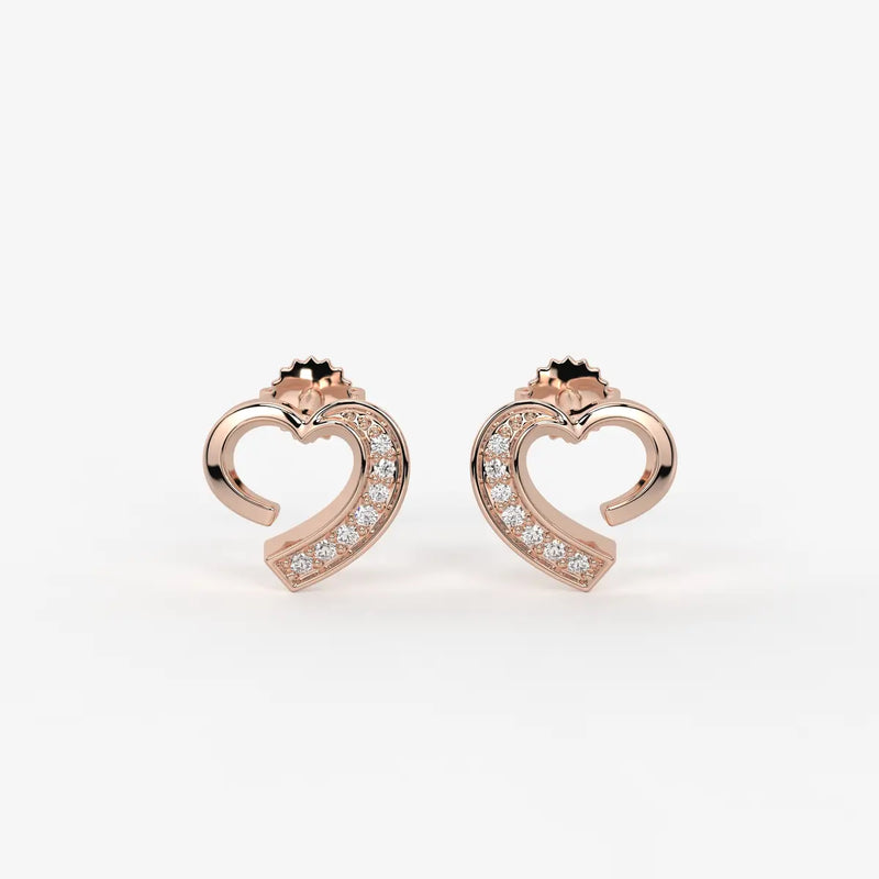 Cupida Openheart Diamond Stud Earrings