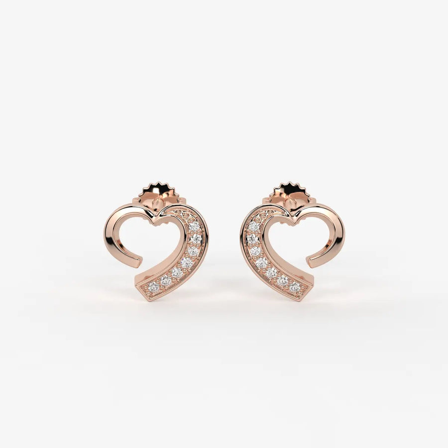 Cupida Openheart Diamond Stud Earrings