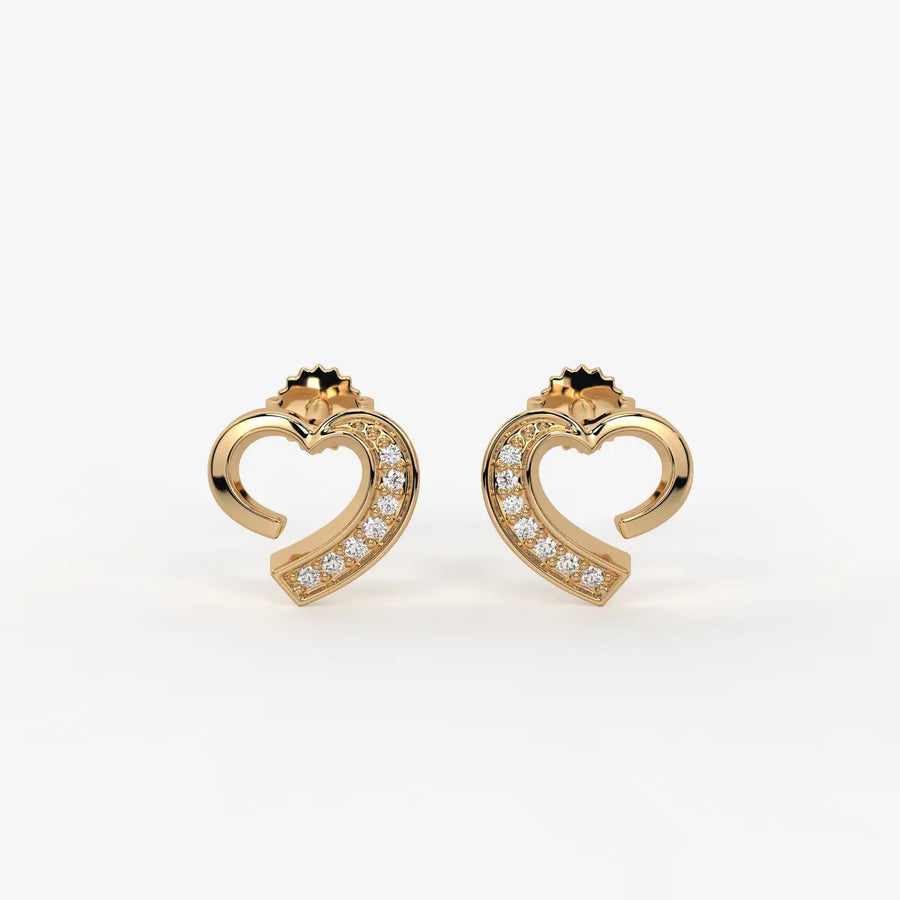 Cupida Openheart Diamond Stud Earrings