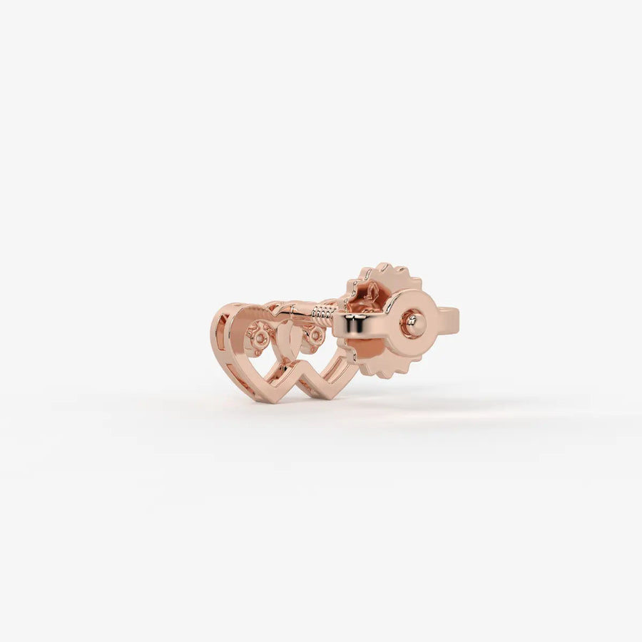 Duorra Kissed Hearts Diamond Stud Earrings