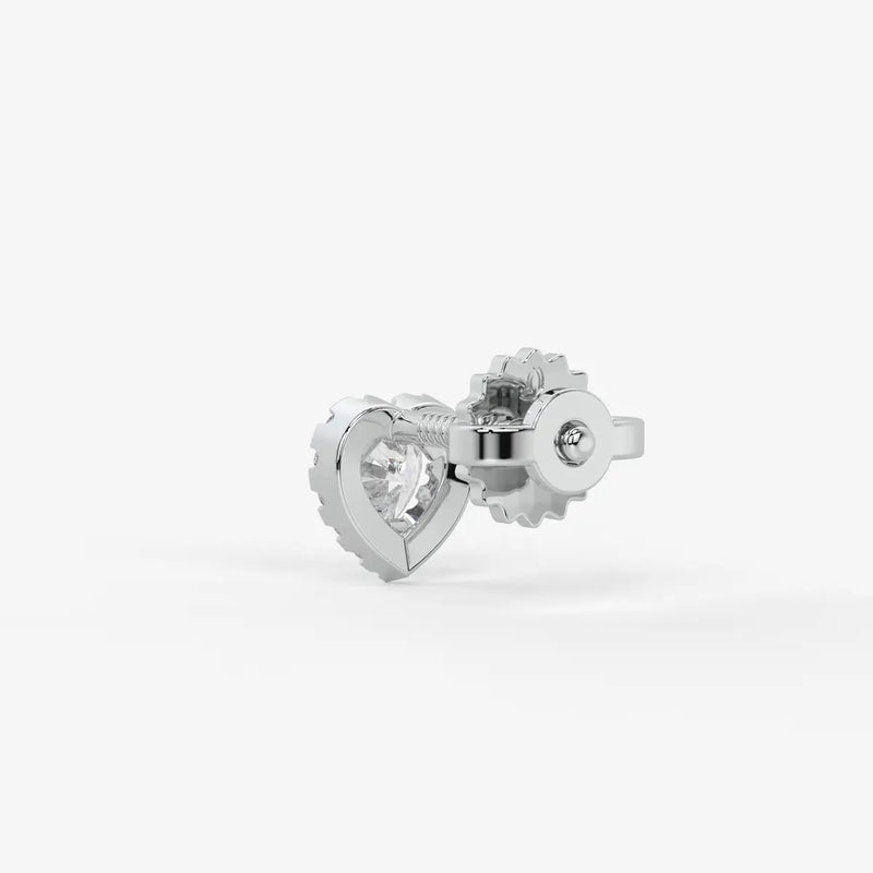 Lovelle Halo Heart Diamond Stud Earrings