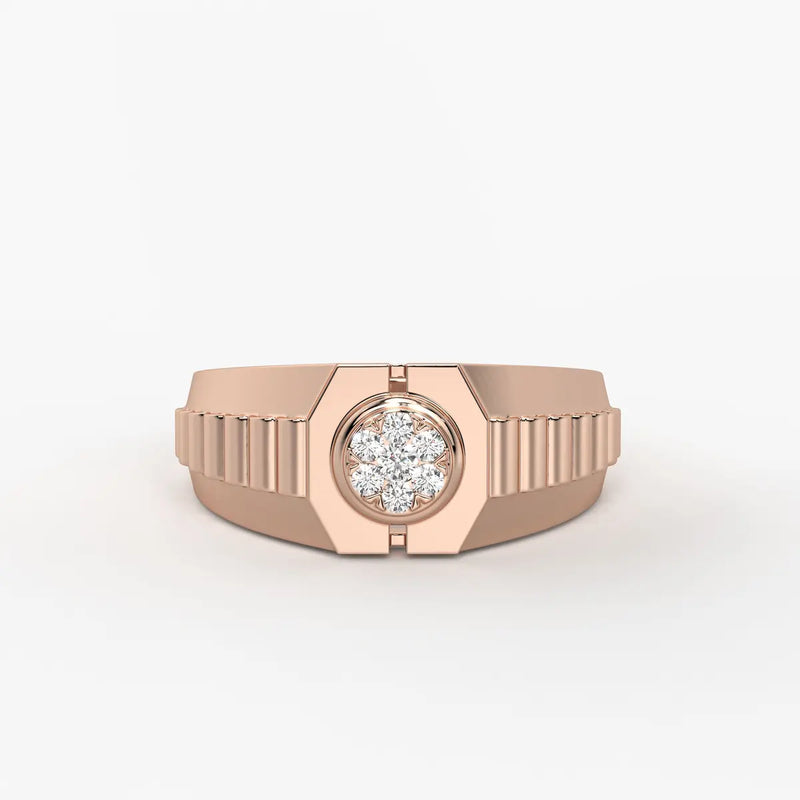 Vortan Crest Diamond Ring for Men