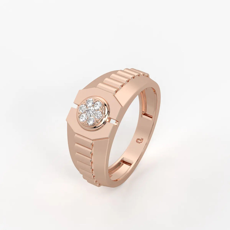 Vortan Crest Diamond Ring for Men