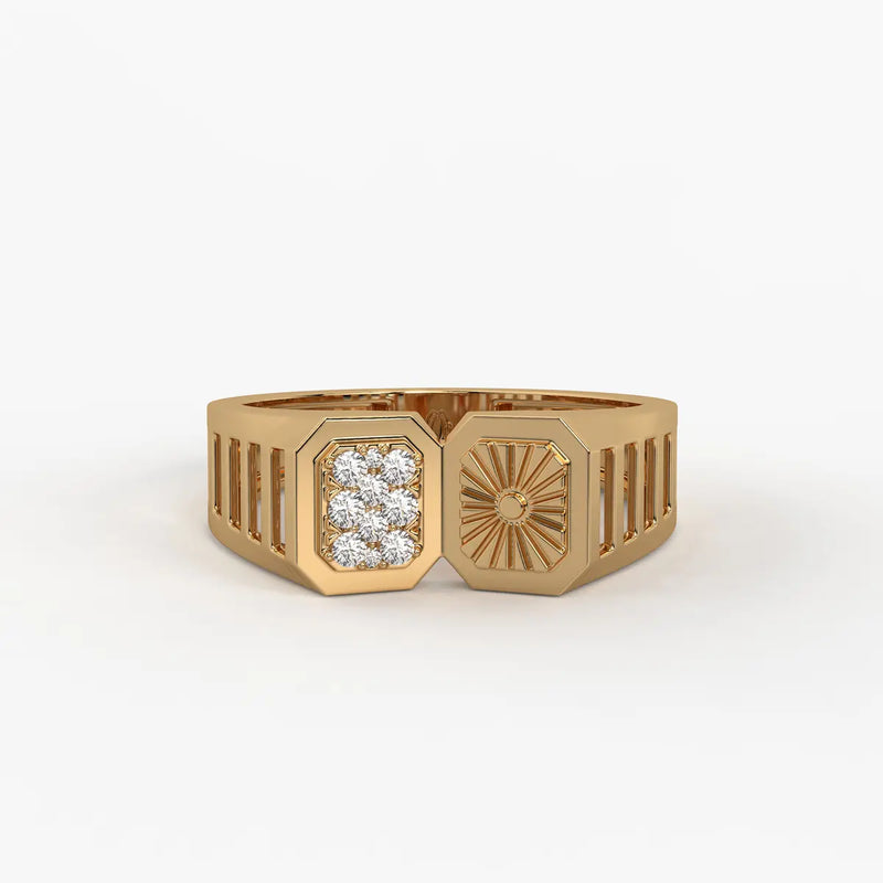 Orvex Dualcrest Diamond Ring for Men