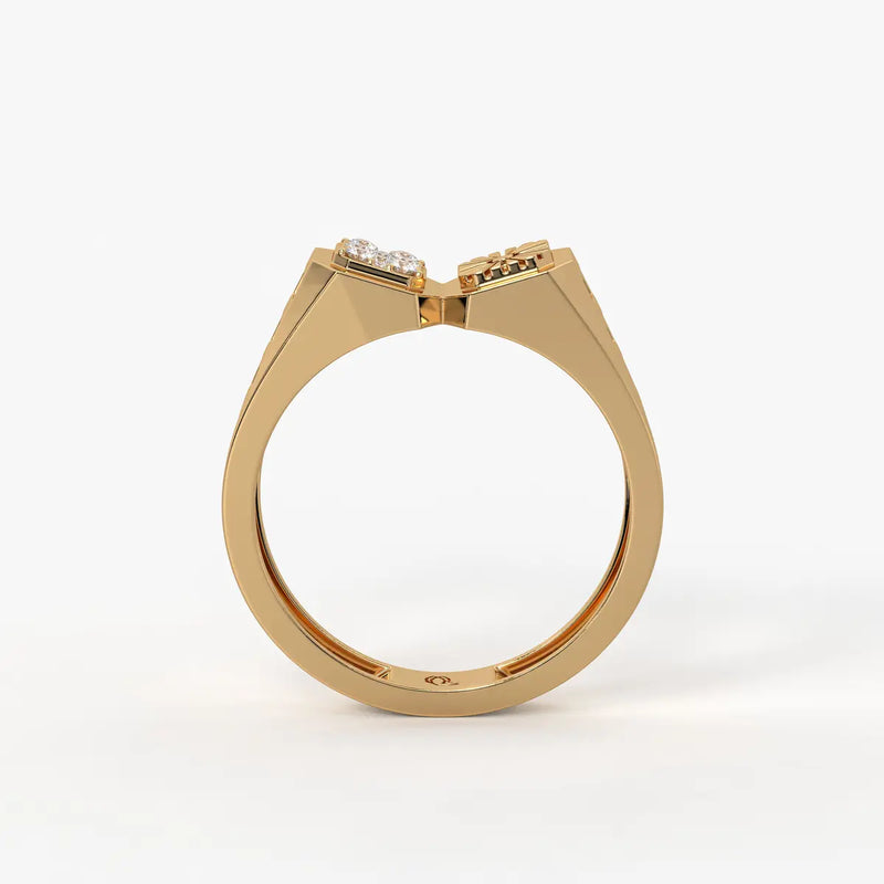 Orvex Dualcrest Diamond Ring for Men
