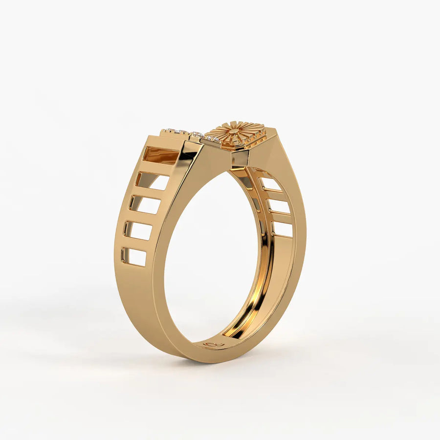 Orvex Dualcrest Diamond Ring for Men