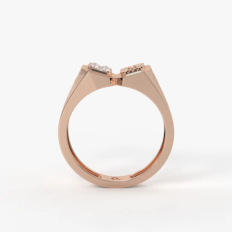 Orvex Dualcrest Diamond Ring for Men