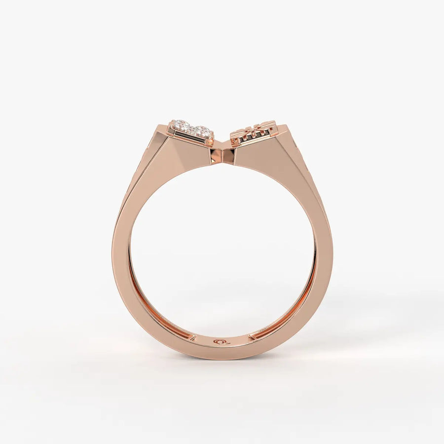 Orvex Dualcrest Diamond Ring for Men