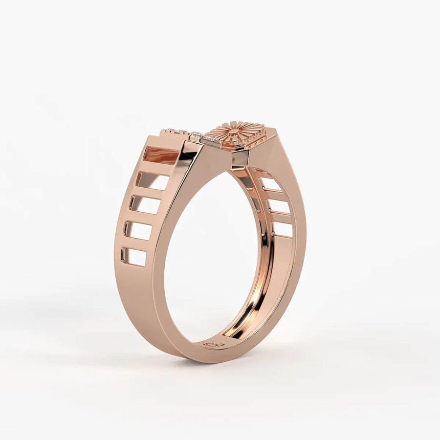 Orvex Dualcrest Diamond Ring for Men