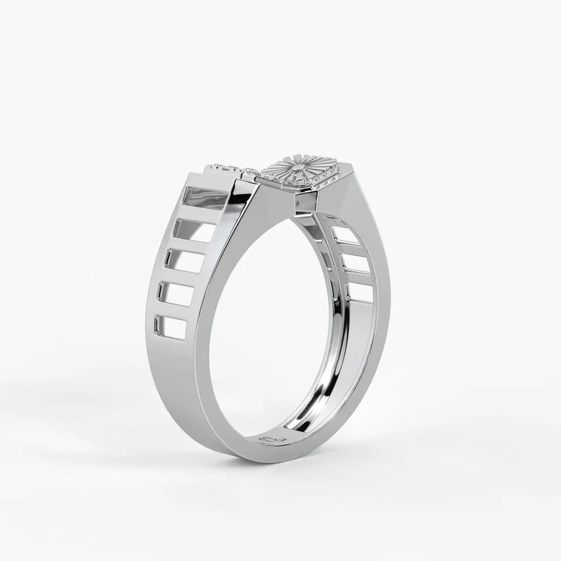 Orvex Dualcrest Diamond Ring for Men